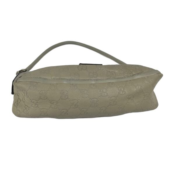 Gucci Vintage Ivory Leather GG Monogram Abbey Pochette Shoulder Bag - Picture 5 of 8